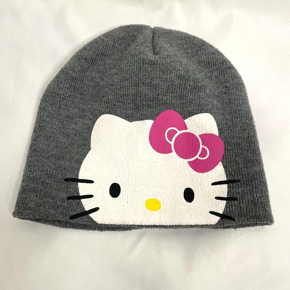 Hello Kitty Girls Light Blue Denim Jacket 3T Beanie Hat Cuteness Tote Bag